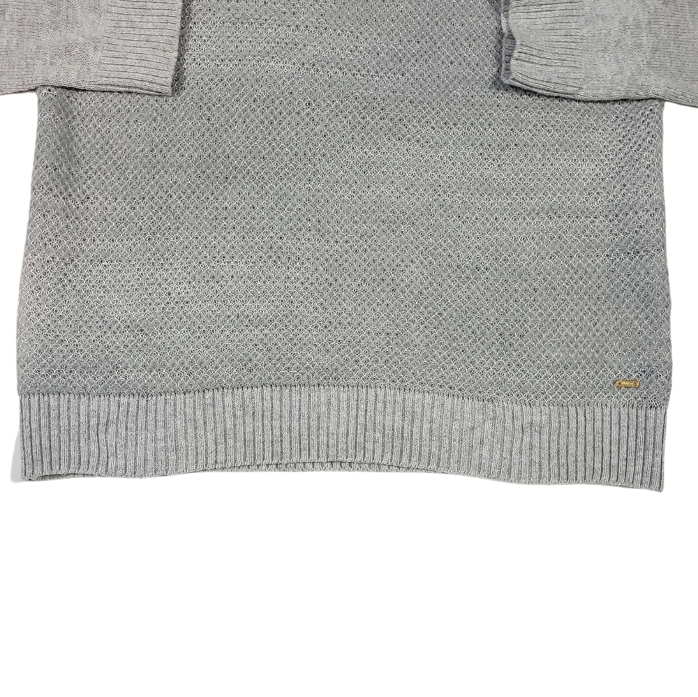 Tommy Hilfiger Light Gray Wool Blend Sweater Size Large Raglan Sleeve Semi-Sheer - Picture 6 of 12